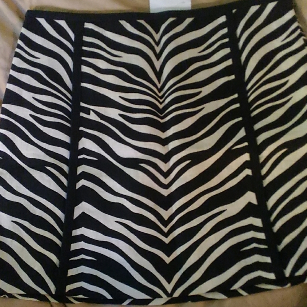 J. Crew Black and White Zebra Print Mini Skirt